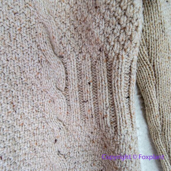 Eddie Bauer Chunky Cable Knit Lambs Wool cotton blend Cardigan Sweater,‎ size L - Picture 9 of 15